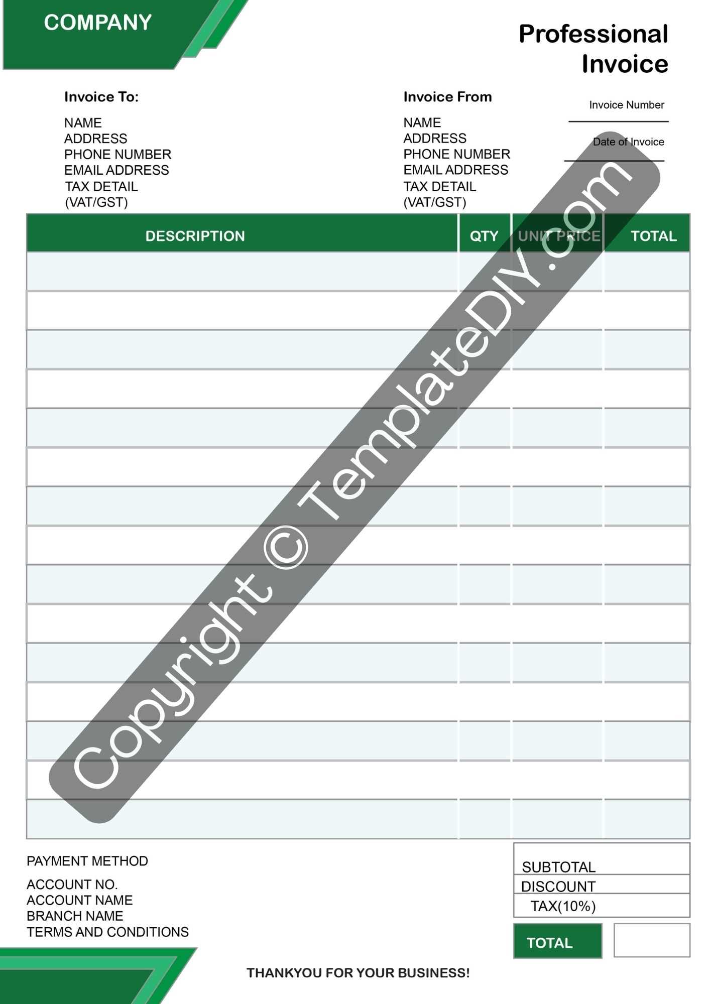mechanic invoice template pdf