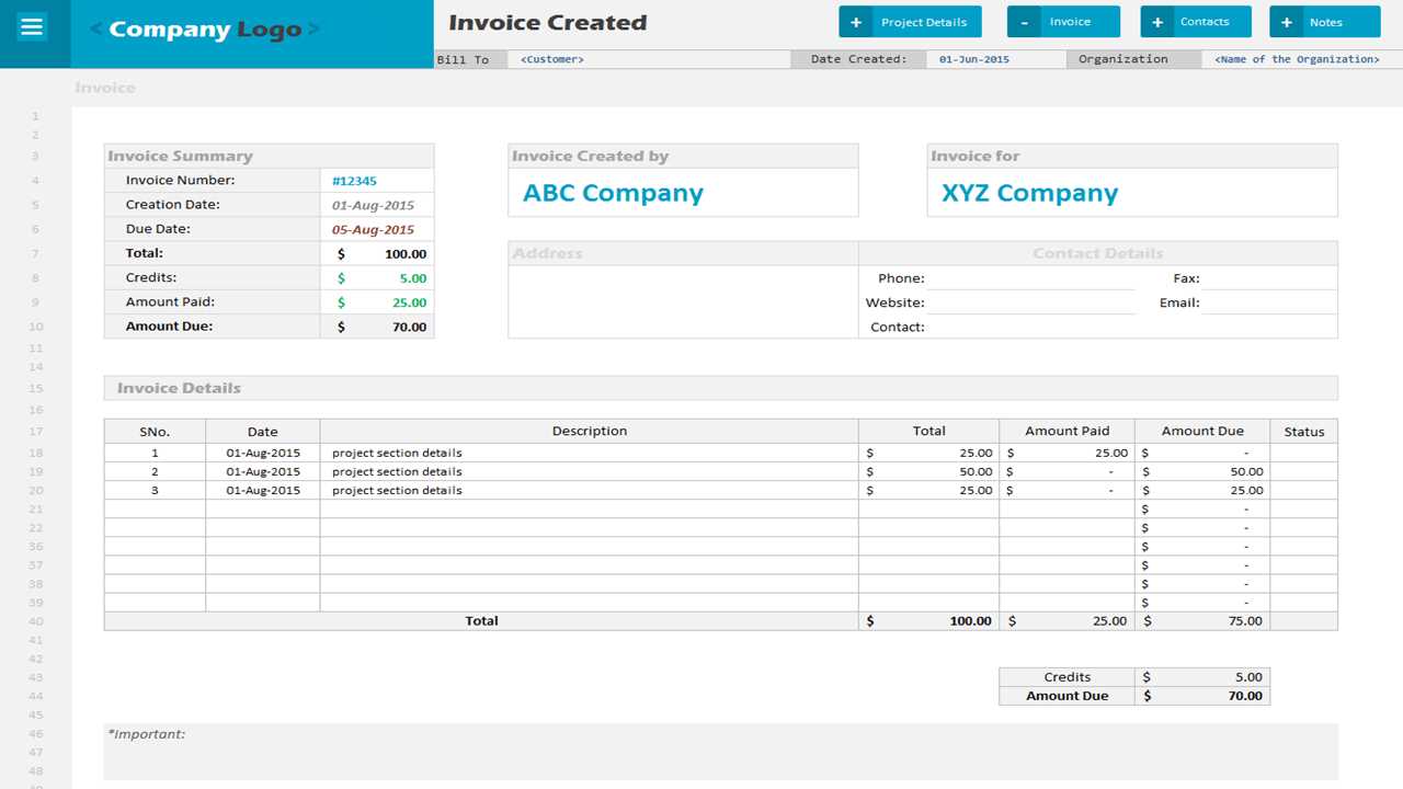 progress invoice template