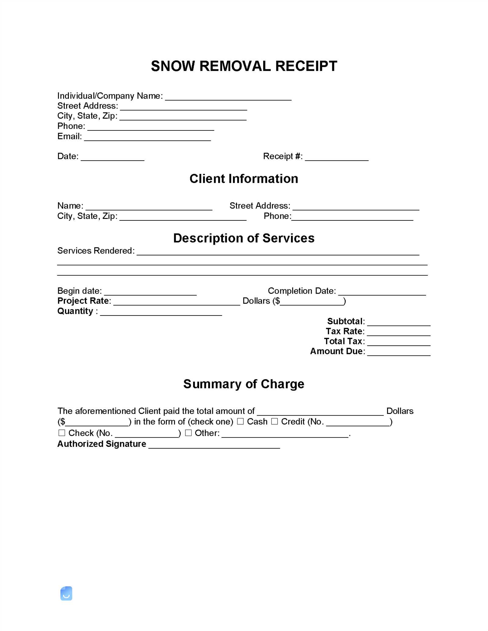 snow removal invoice template excel