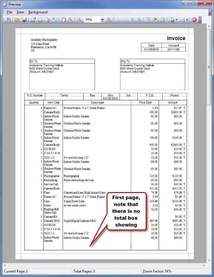 sample quickbooks invoice template