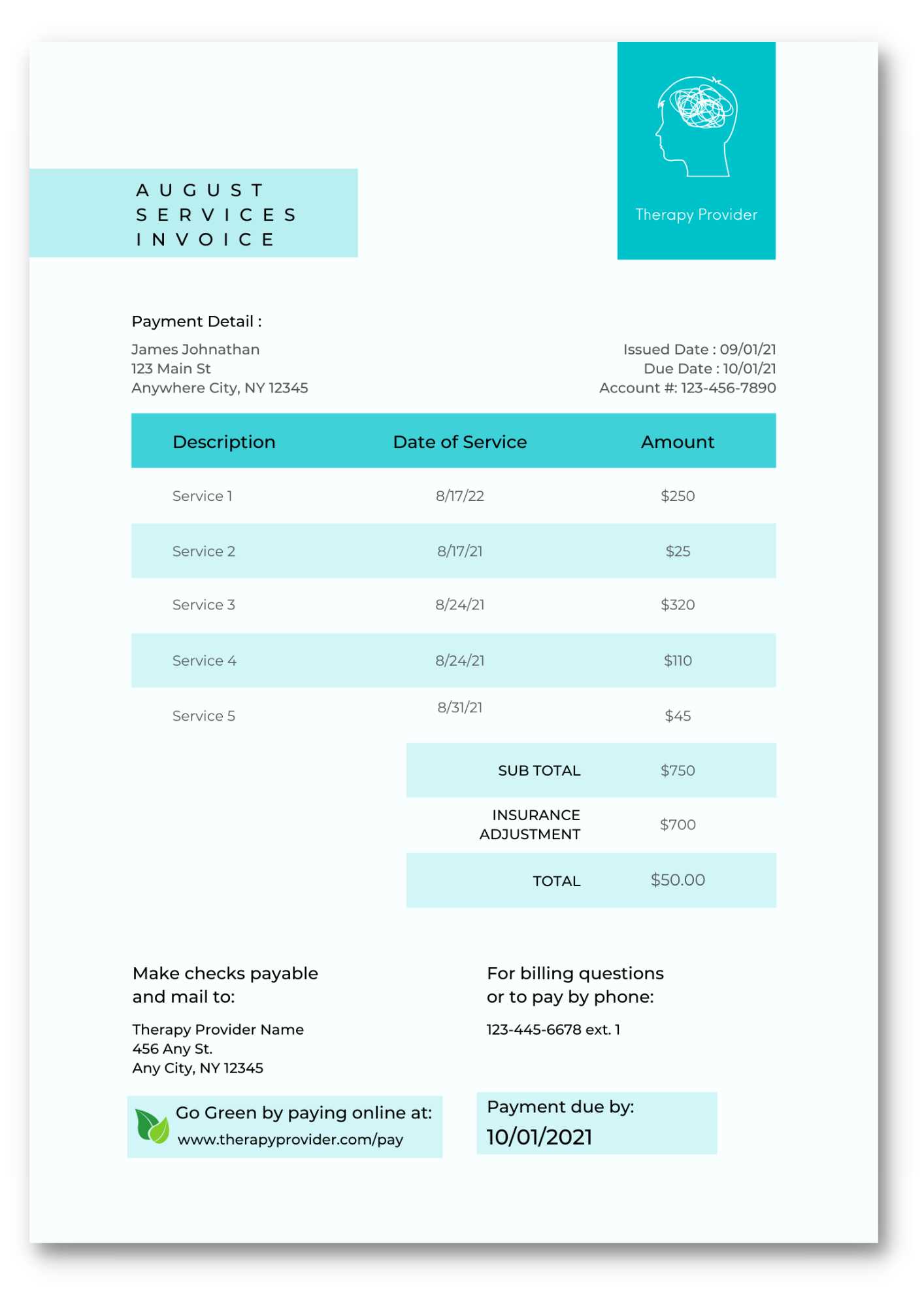 insurance invoice template free