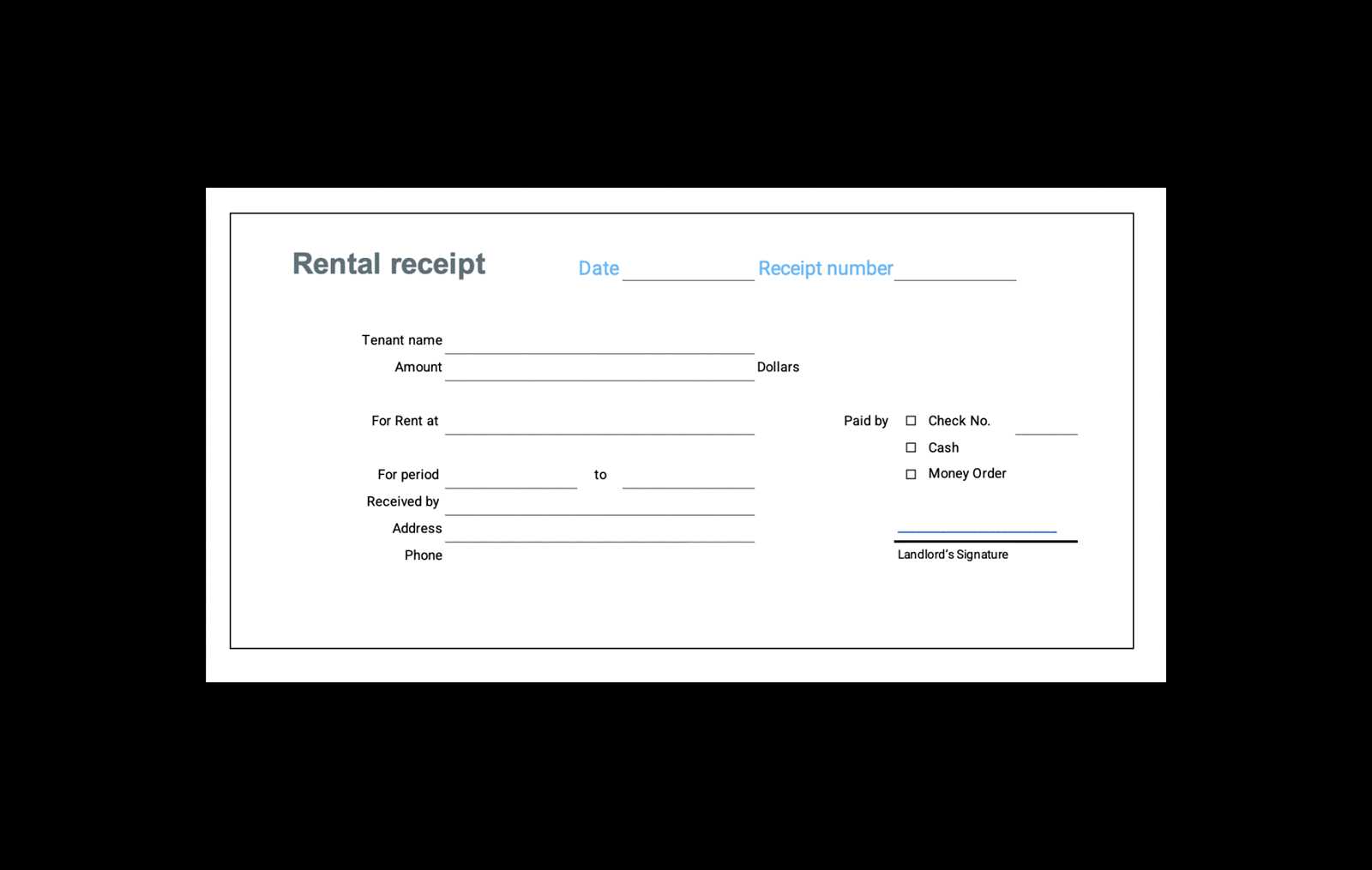 invoice template for apartment rental