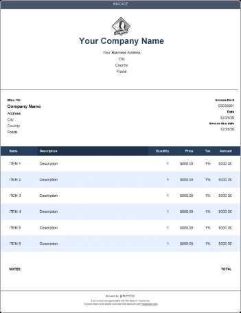 ms word invoice template download