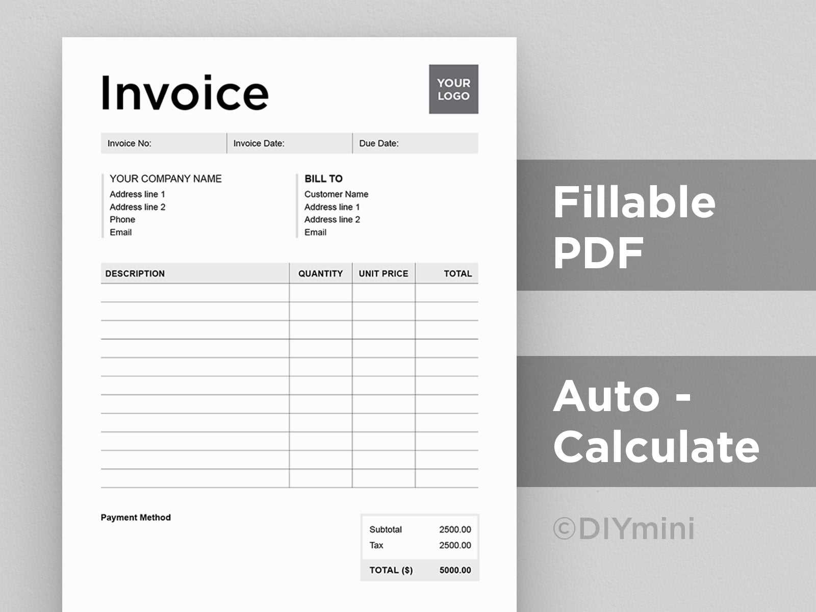 printable free invoice template pdf