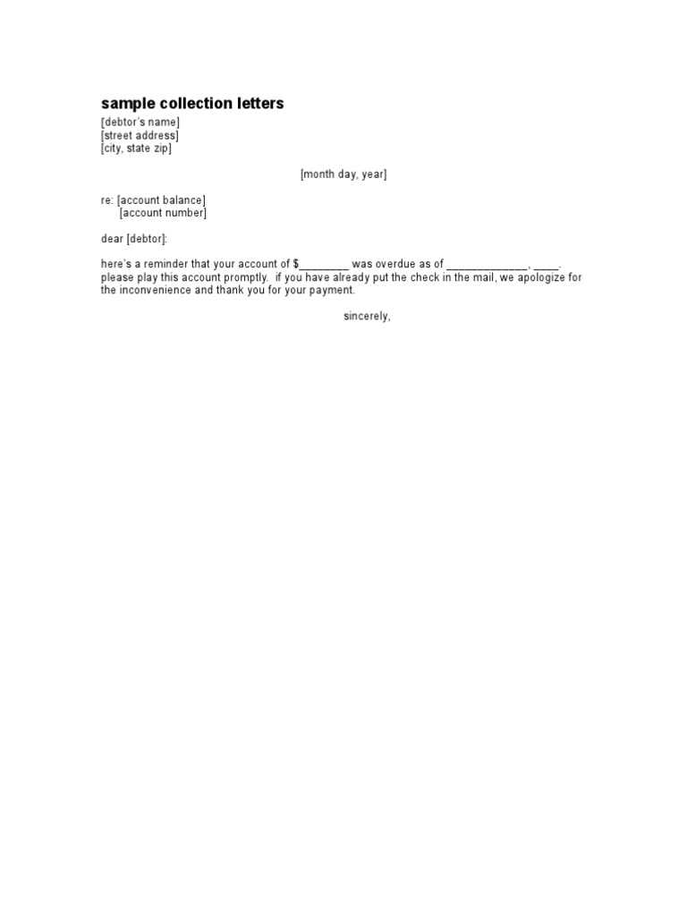 invoice collection letter template