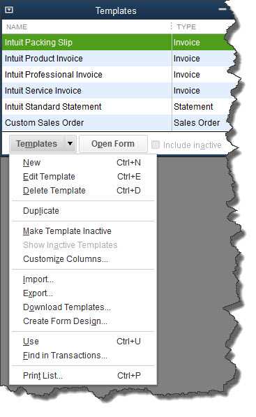 import invoice template into quickbooks