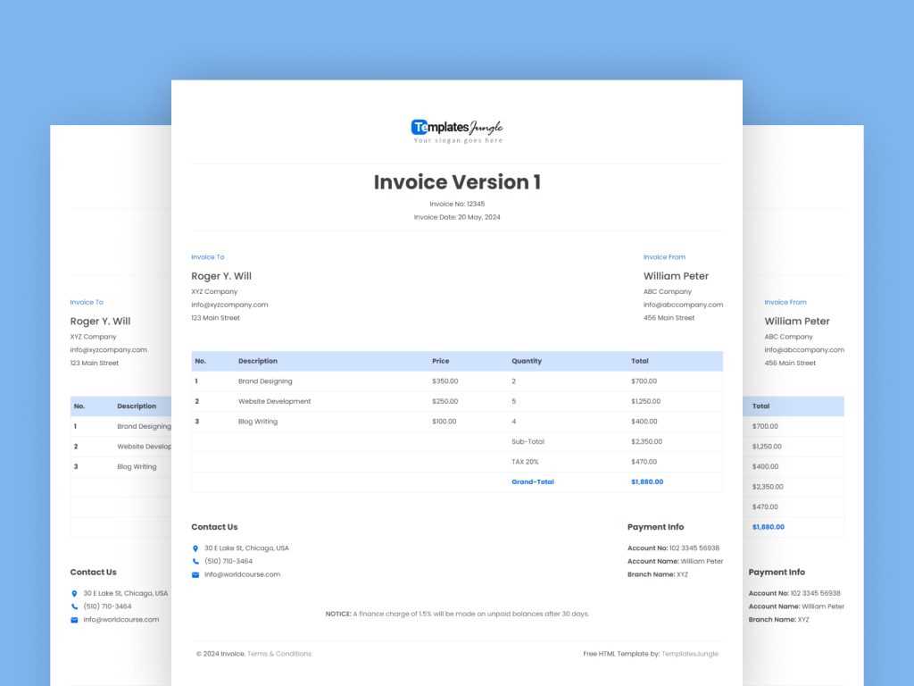 proforma invoice html template