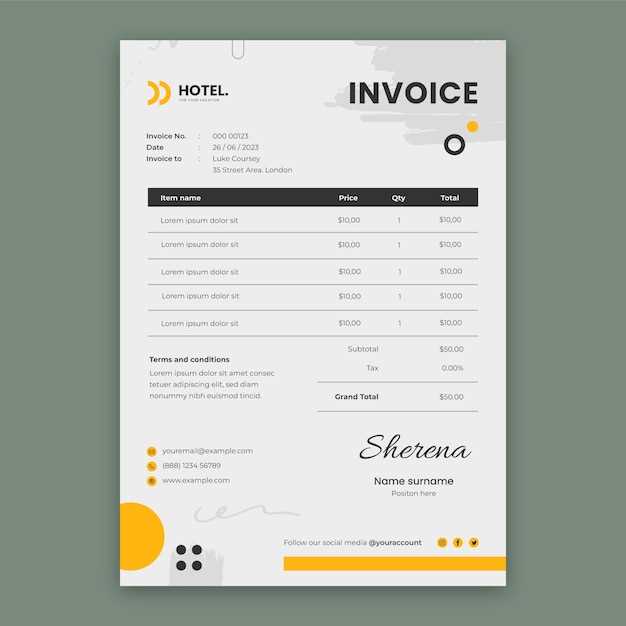 hotel invoice template free download