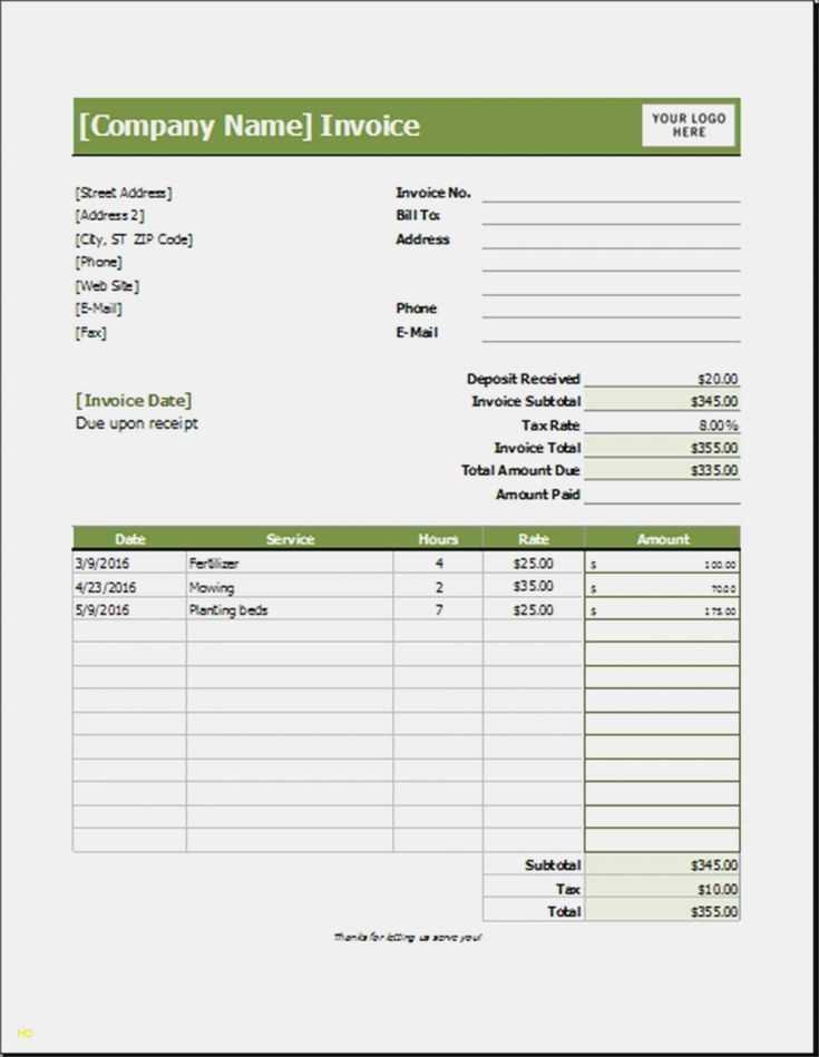 lawn care invoice templates