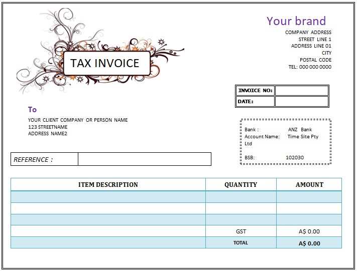 free invoice template australia