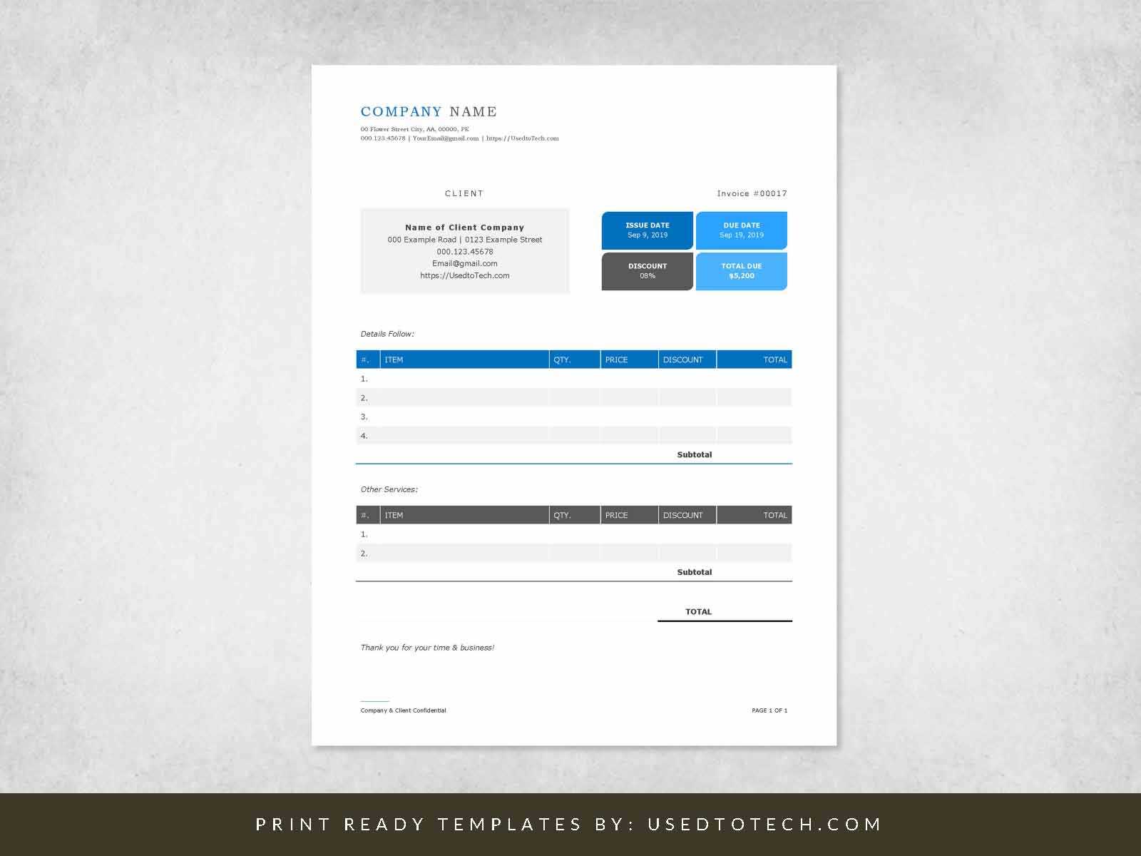 word template invoice microsoft free