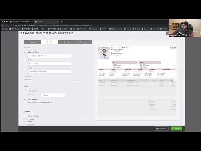 how to edit invoice template in quickbooks online