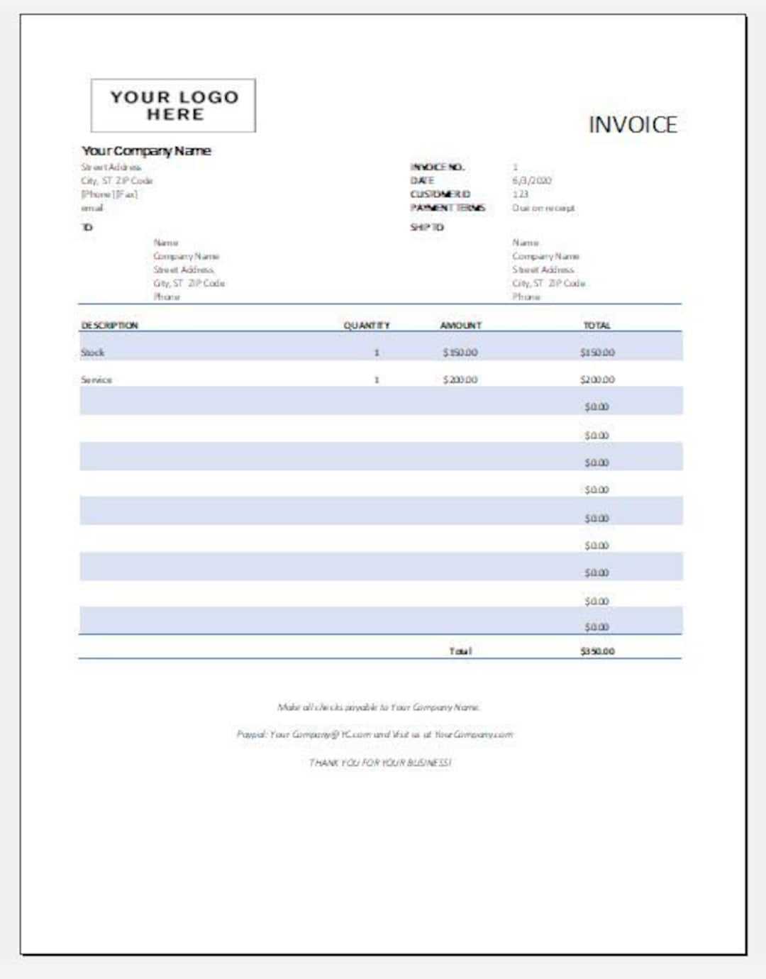 invoice template for individual