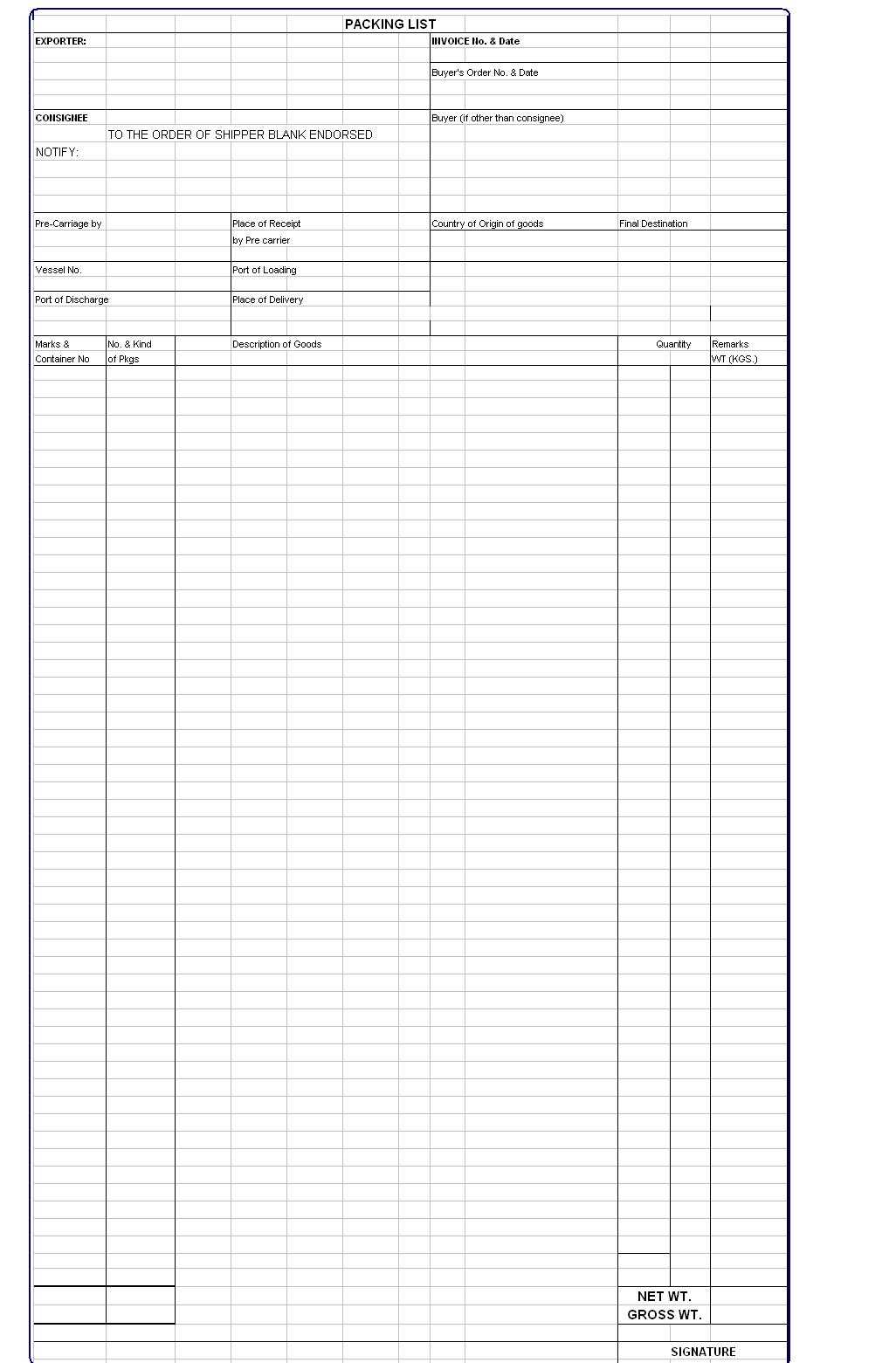 consular invoice template