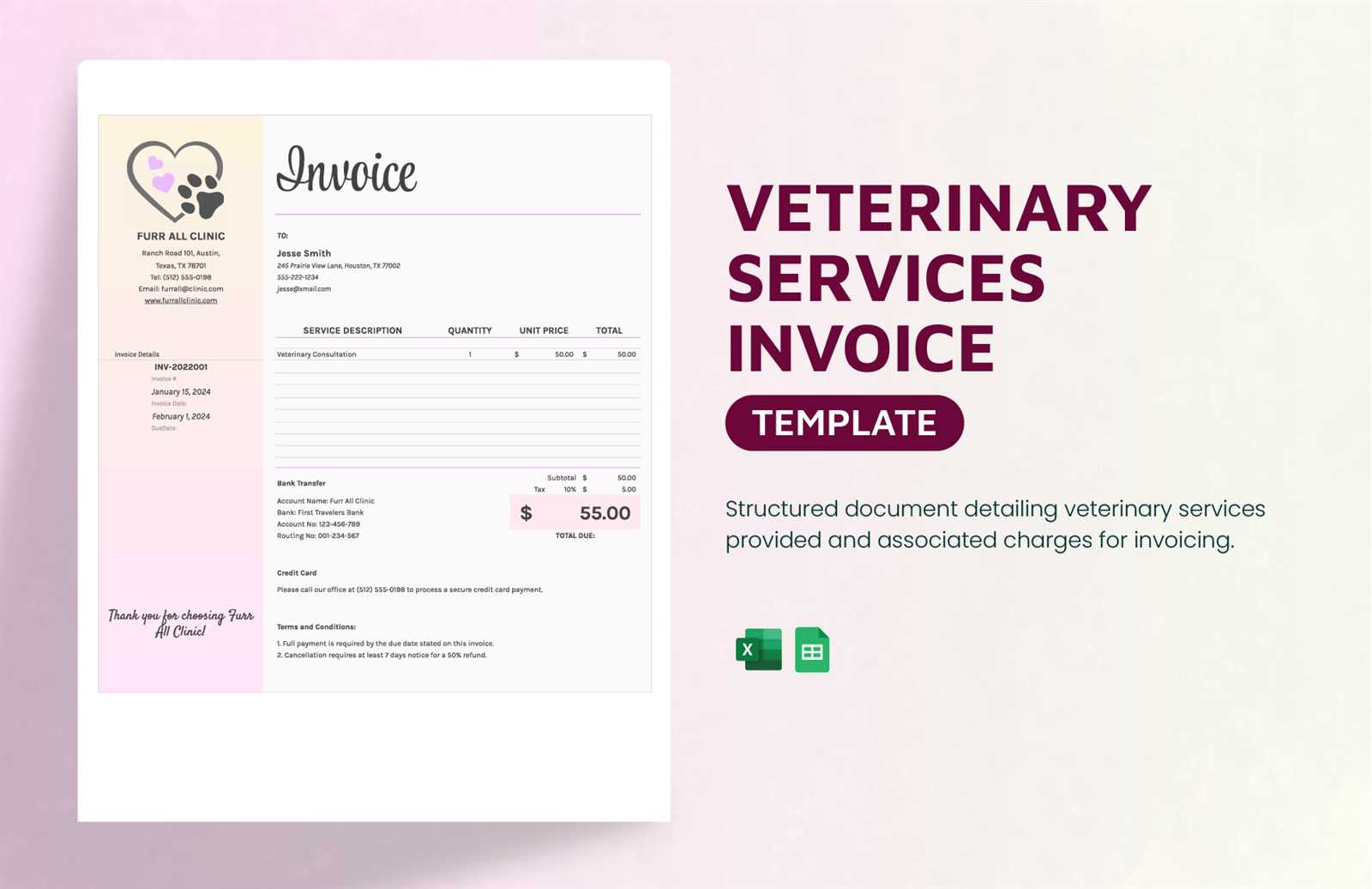 vet invoice template
