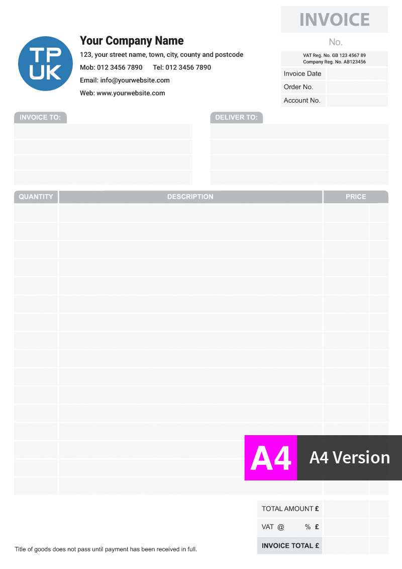 vistaprint invoice template