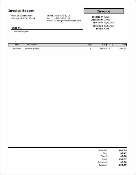 medical expert witness invoice template