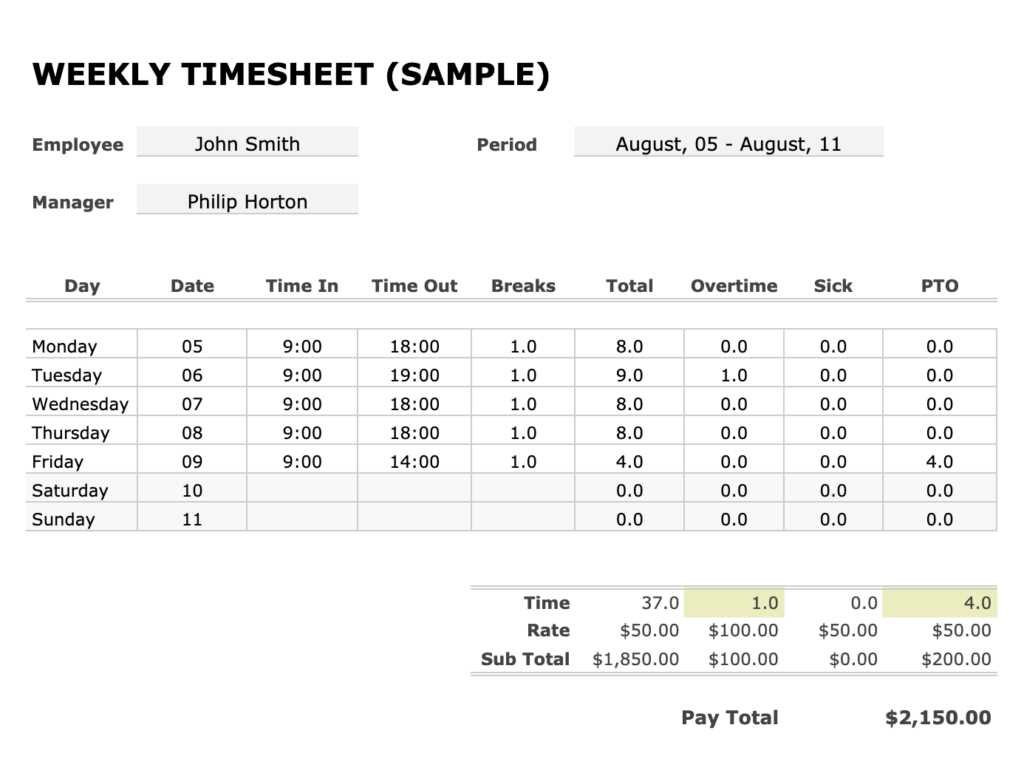 invoice template timesheet
