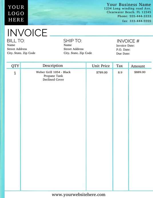 letter invoice template