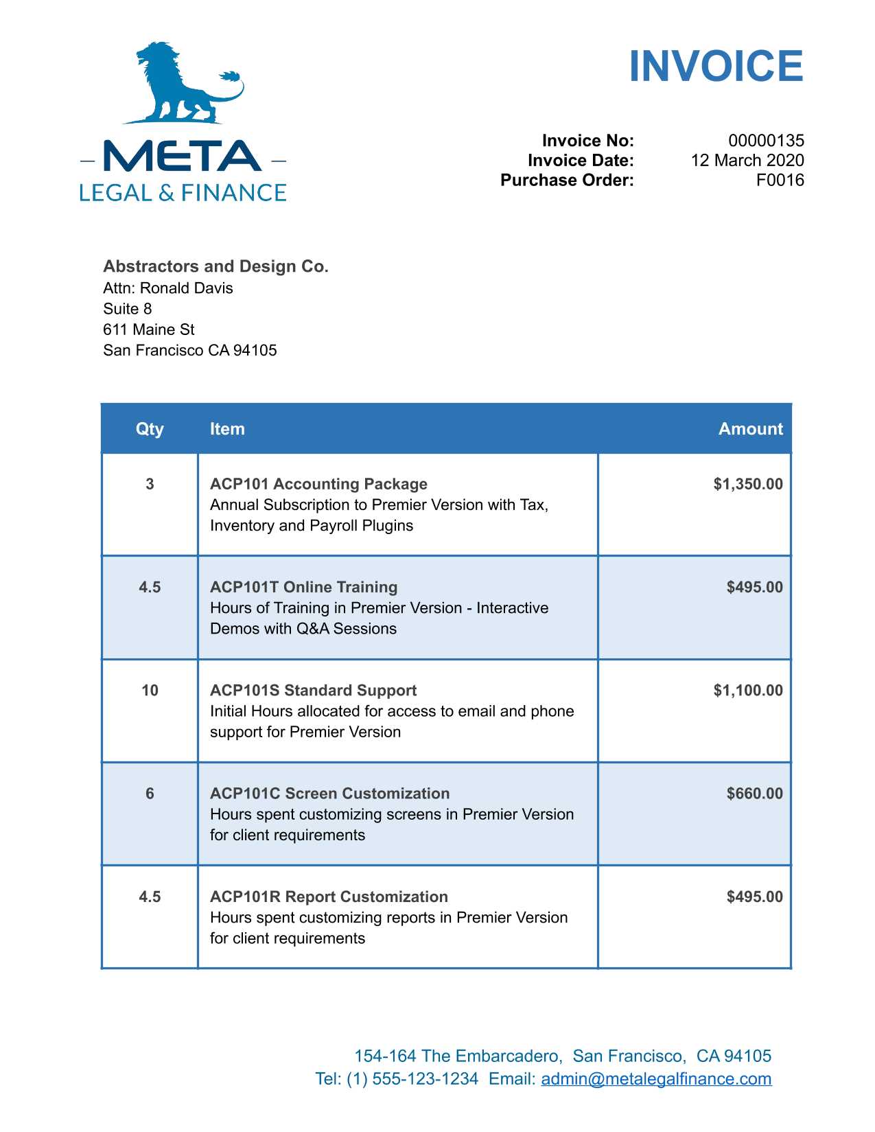 pages invoice template