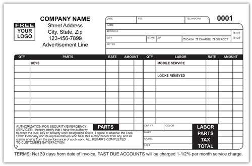 invoice template for security services