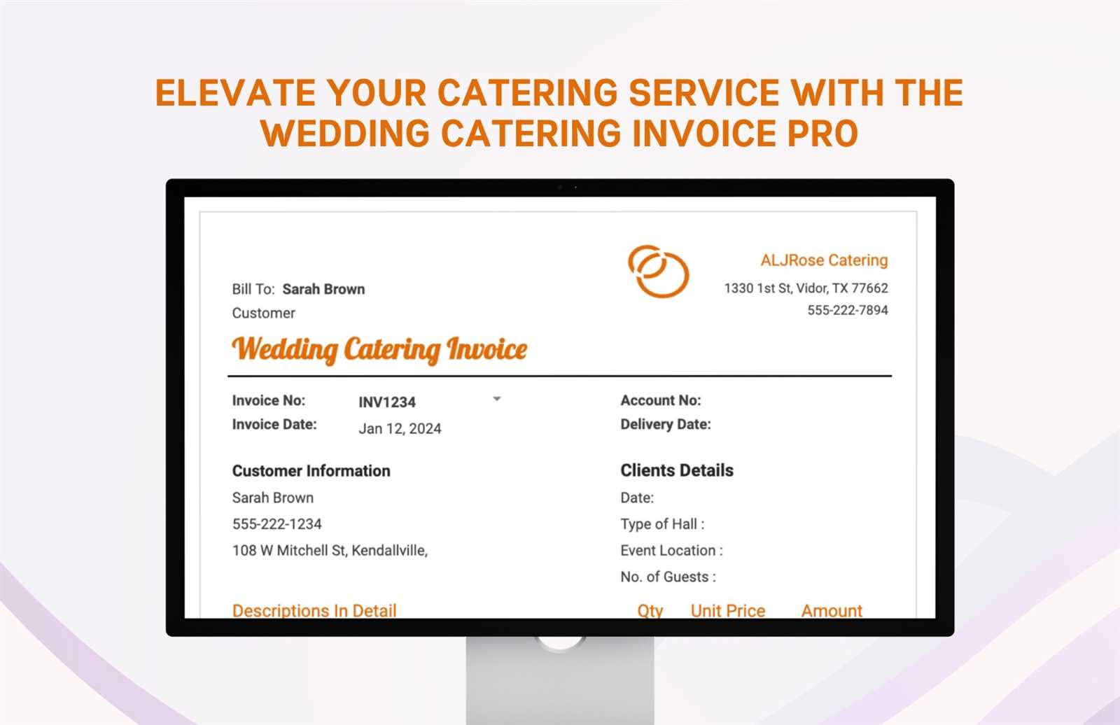 wedding invoice template free