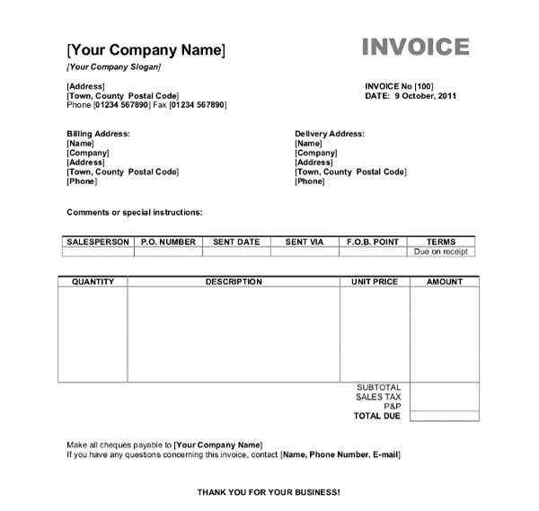 ticket invoice template