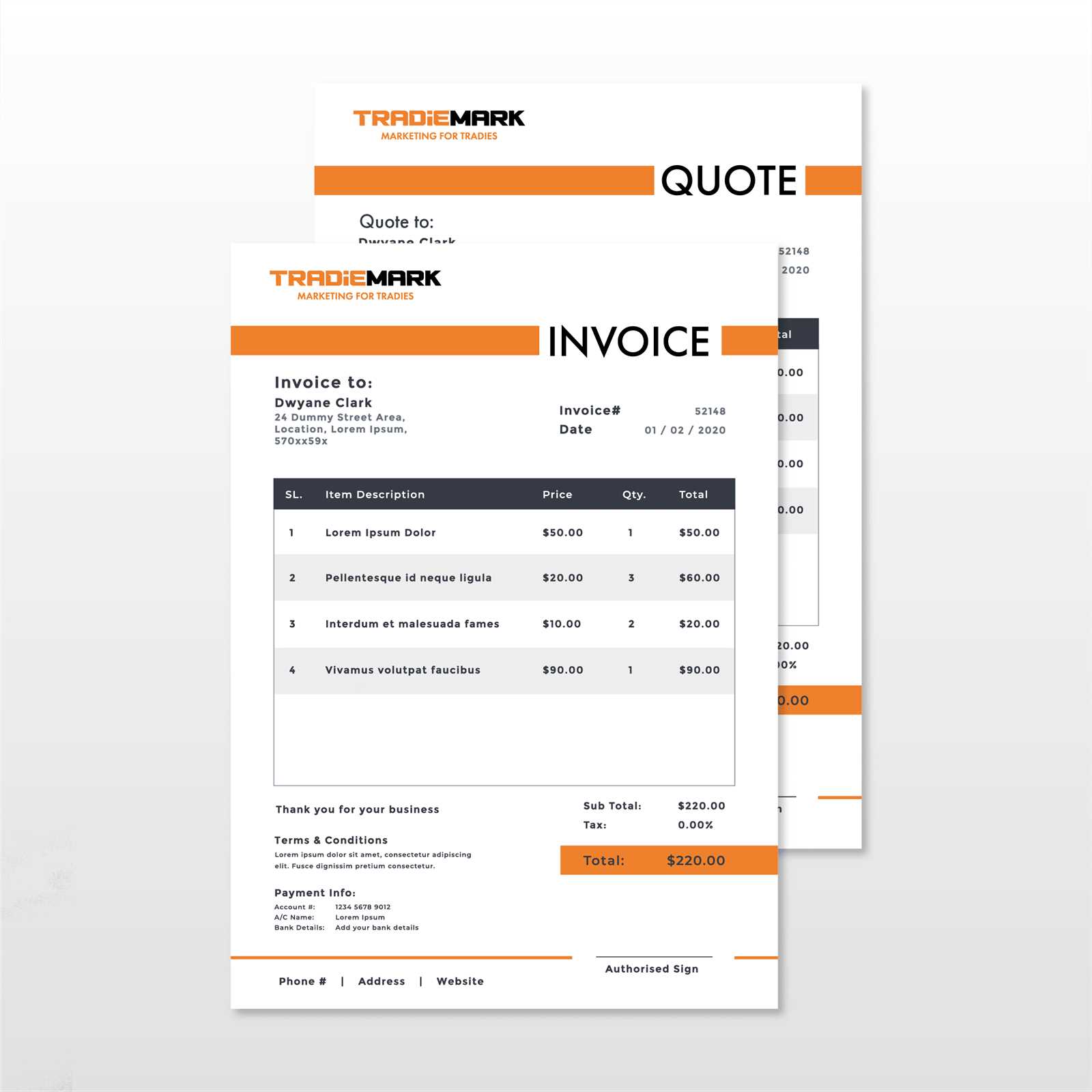 invoice and quote templates