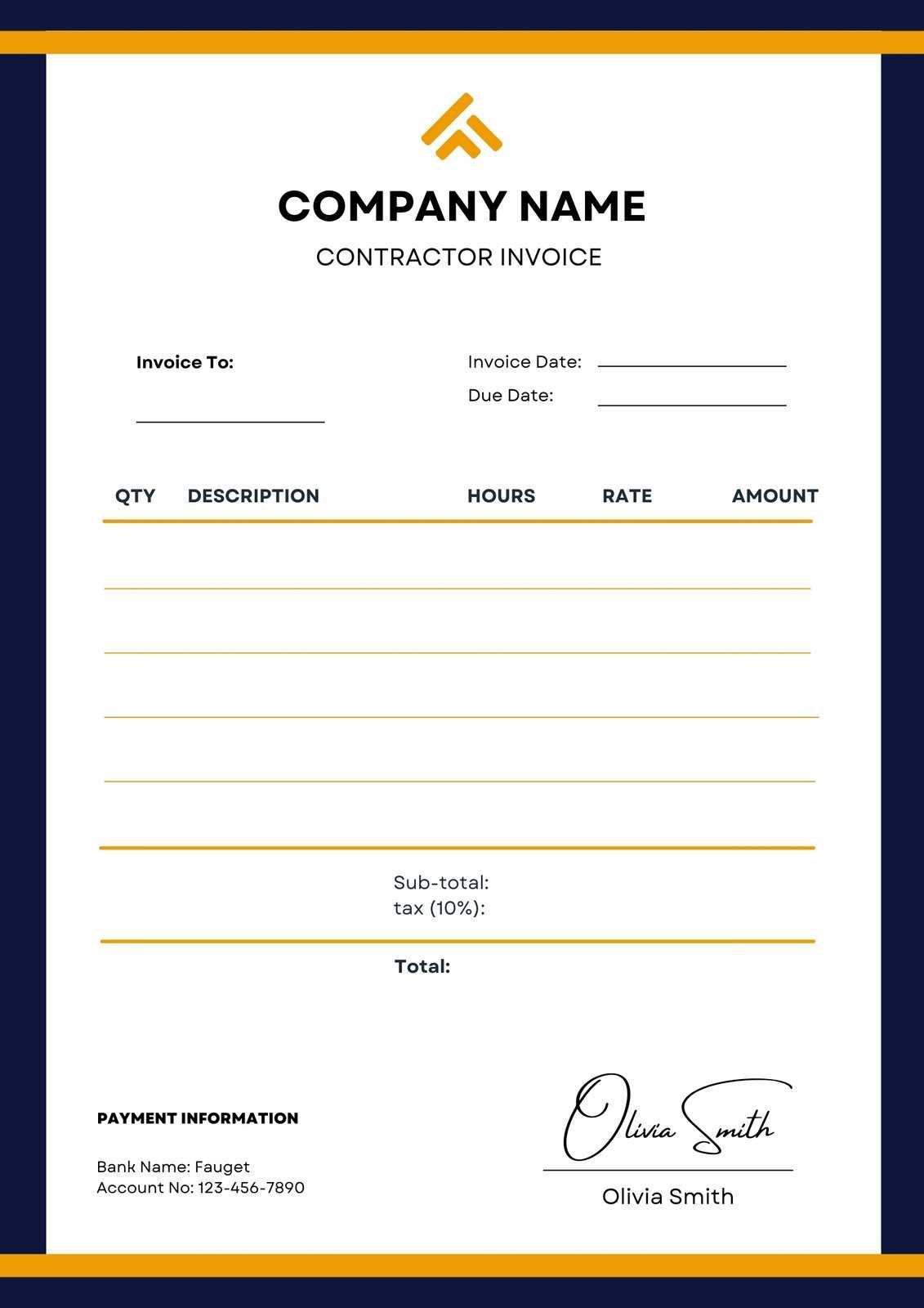 invoice template contractor