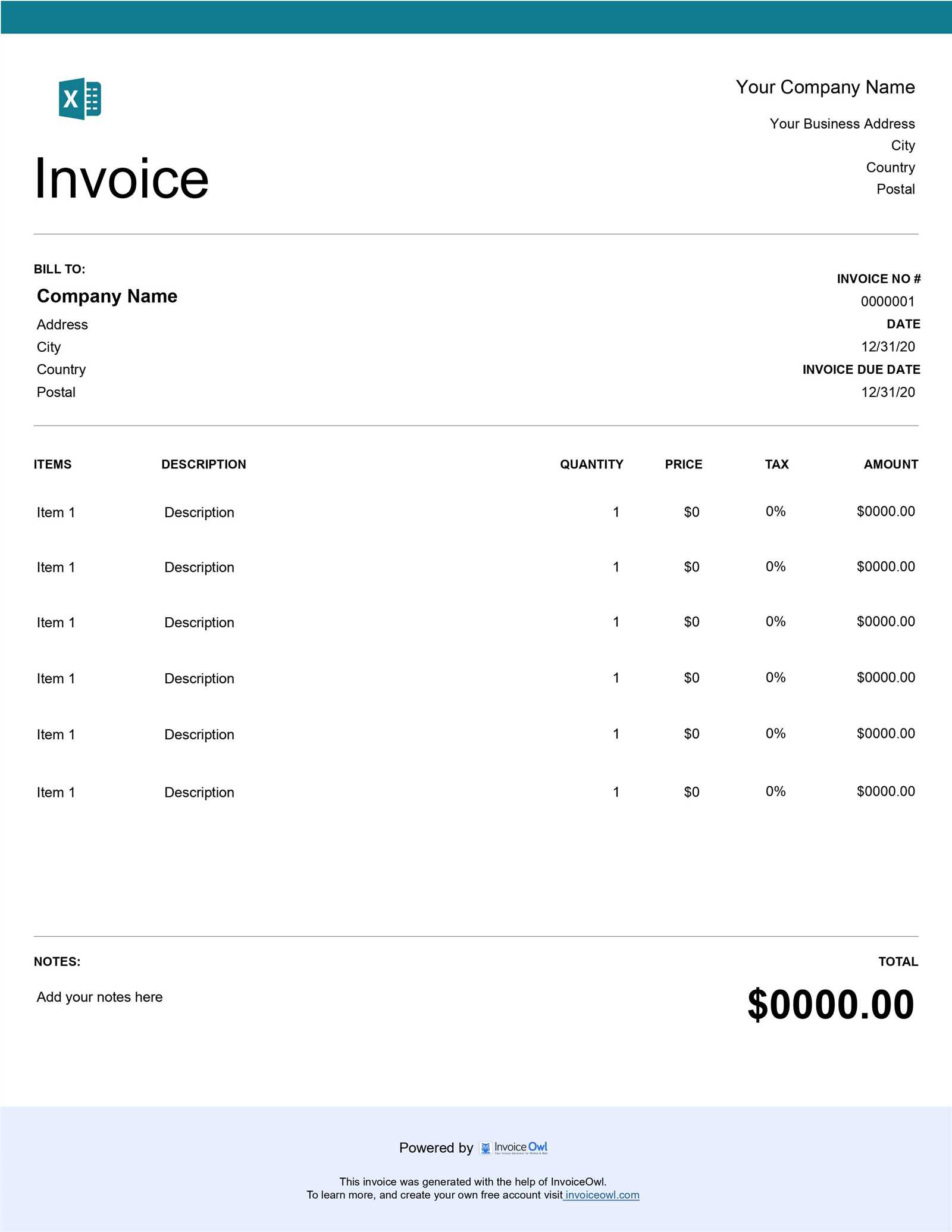 pro invoice template