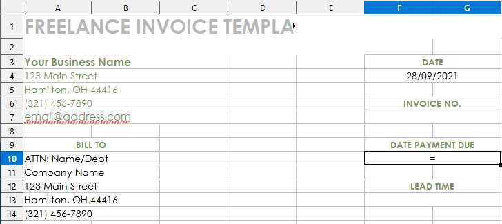 invoice template libreoffice