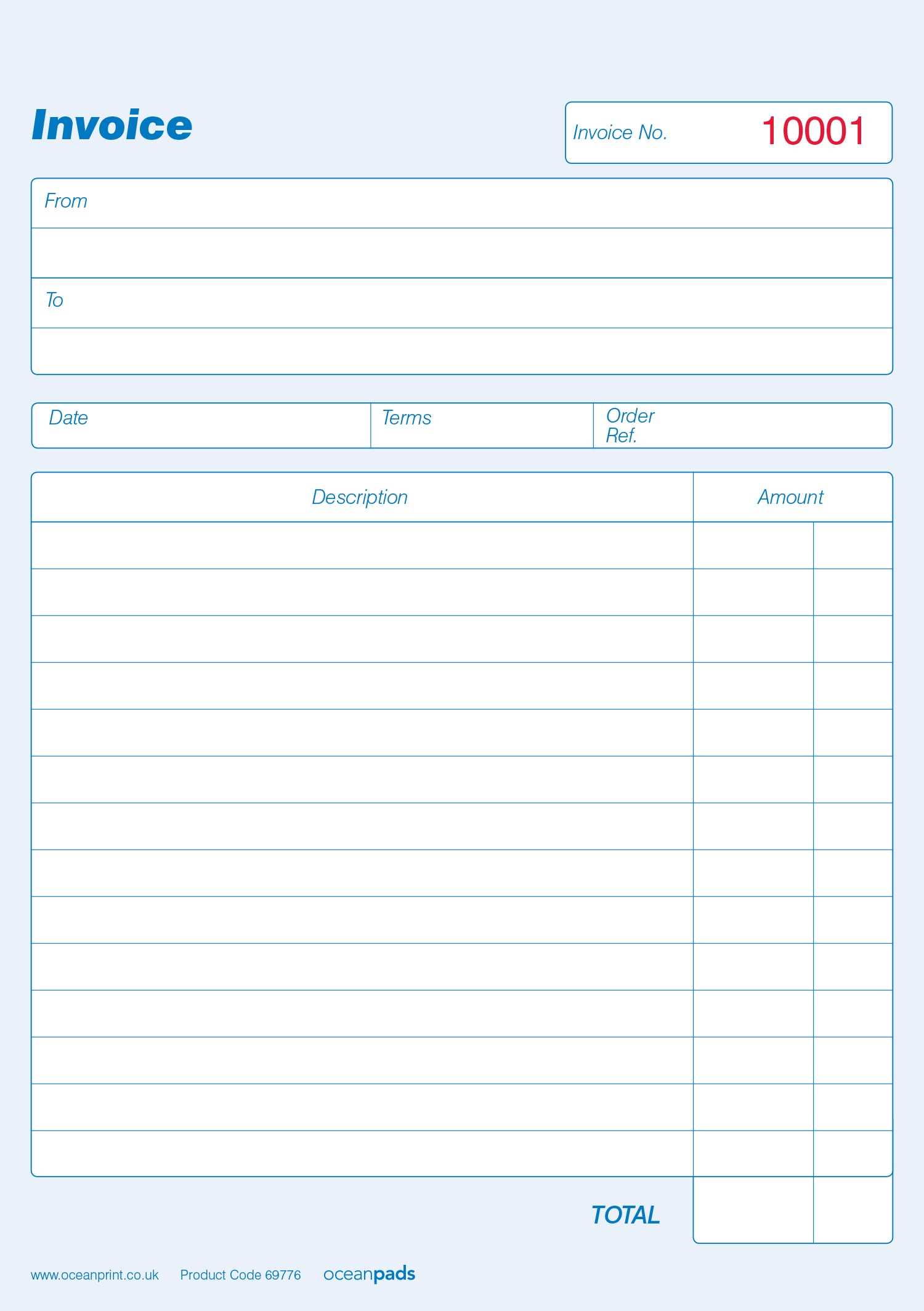 blank self employed printable invoice template