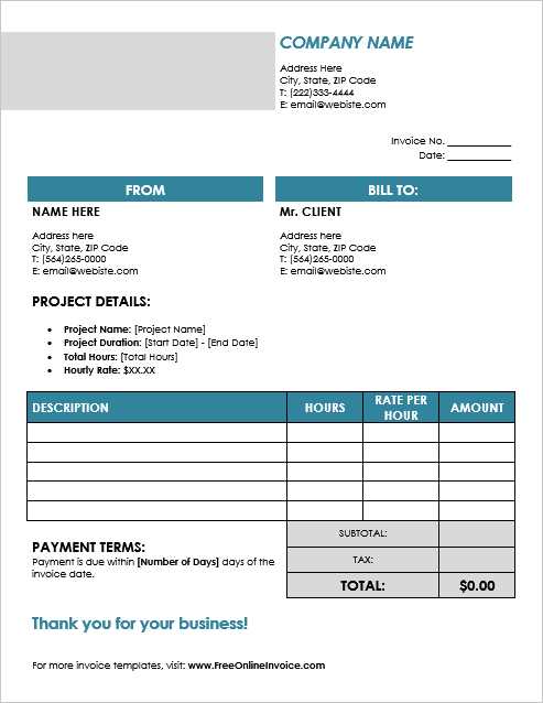 retainer invoice template