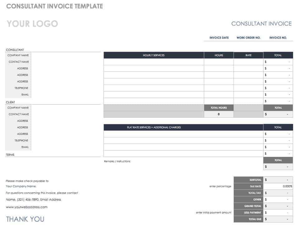 freelance invoice template canada
