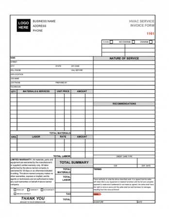 microsoft word hvac invoice template