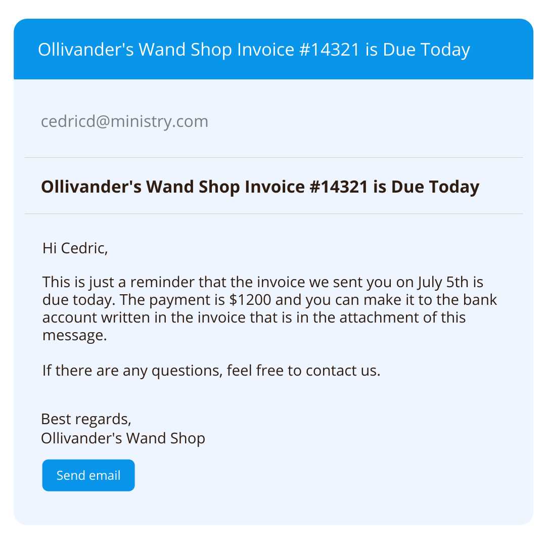 template invoice email
