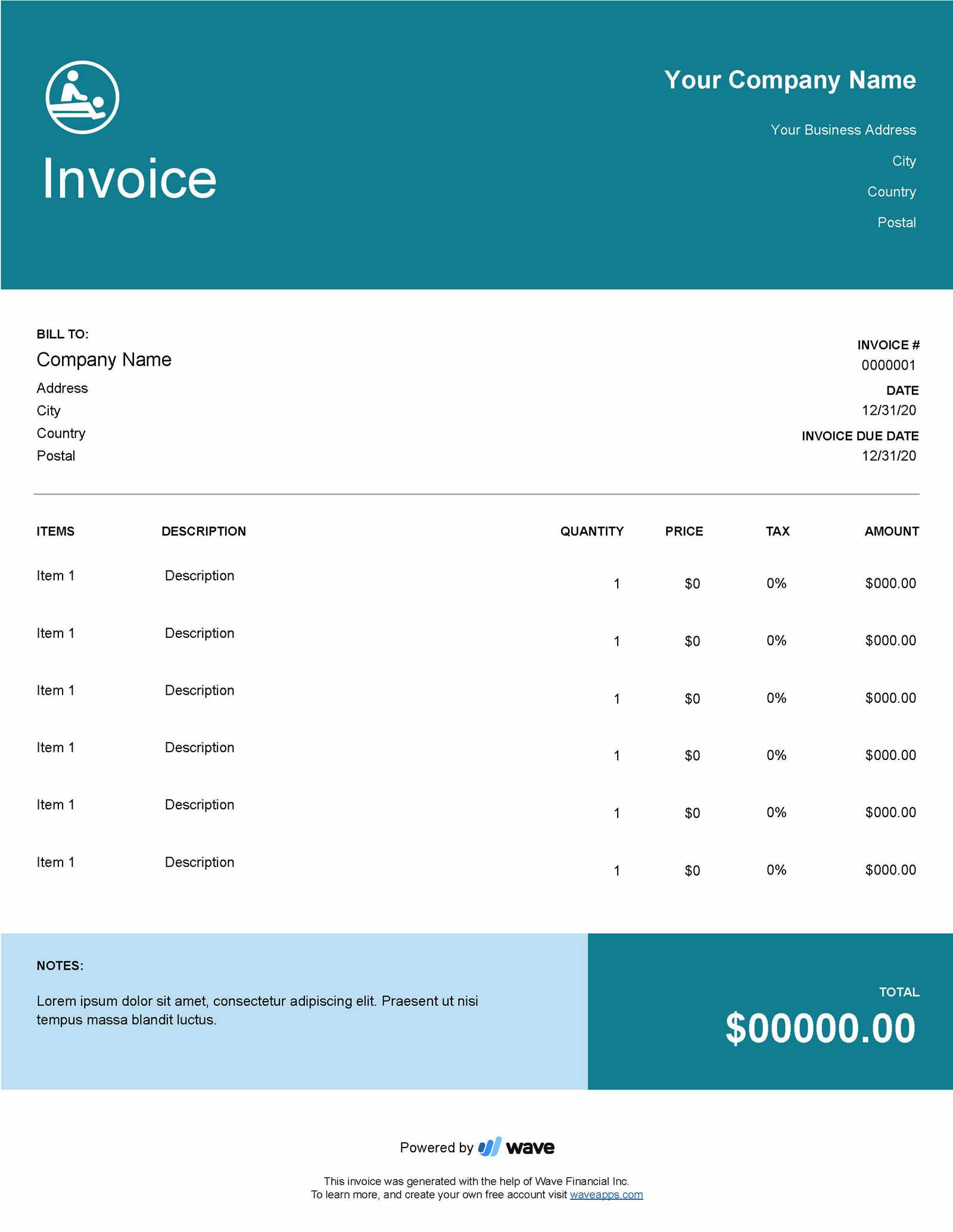 reimbursement invoice template