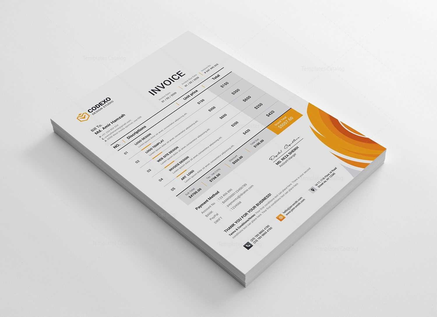 letter invoice template