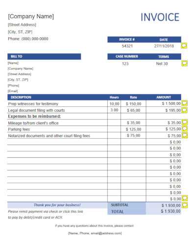 solicitor invoice template