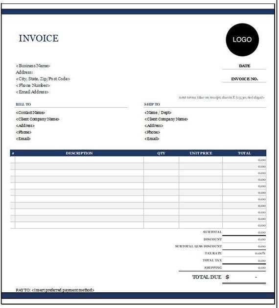 clothing store invoice template download