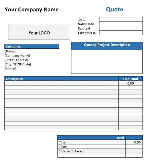 quote invoice template word