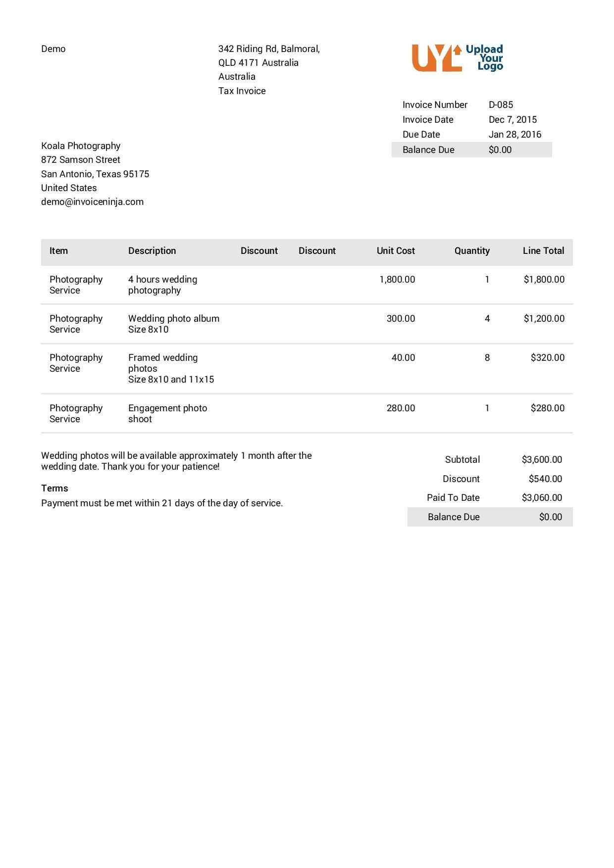 freelance translation invoice template