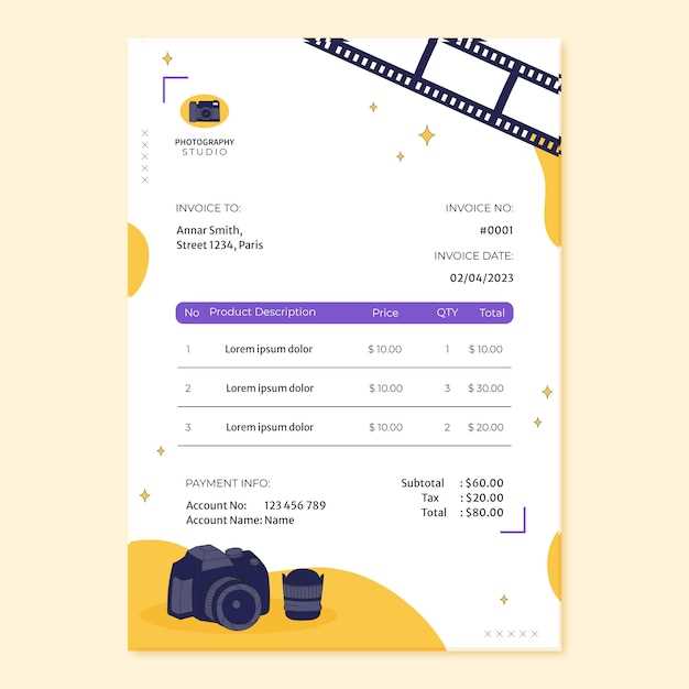 freelance photography photography invoice template