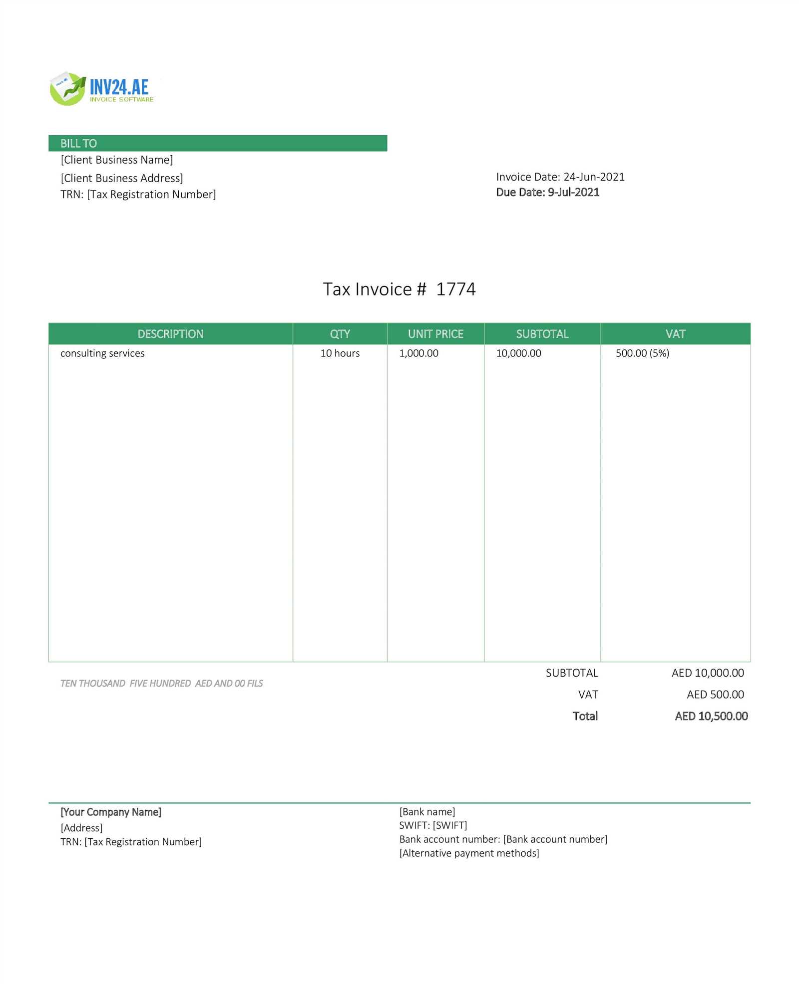 consultant invoice professional services invoice template