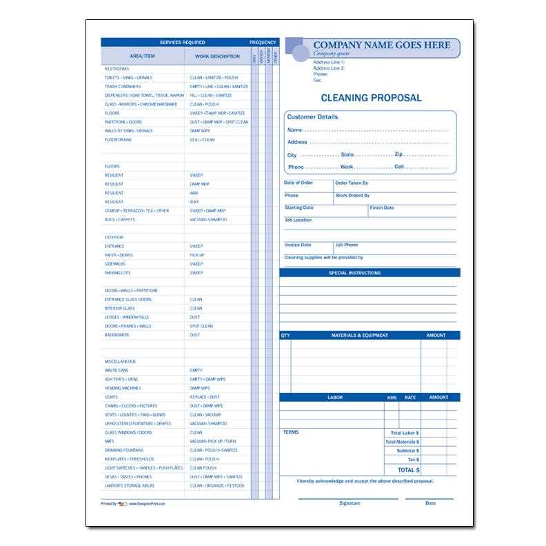 house cleaning invoice templates