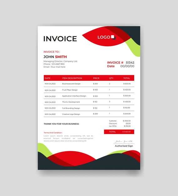 colorful invoice template