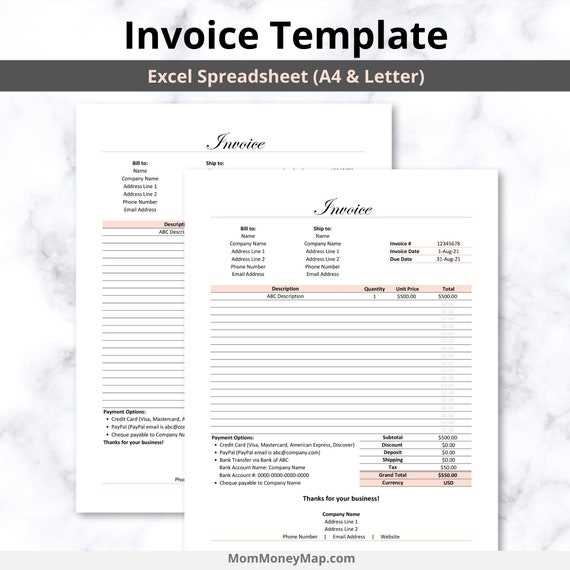 excel spreadsheet invoice template