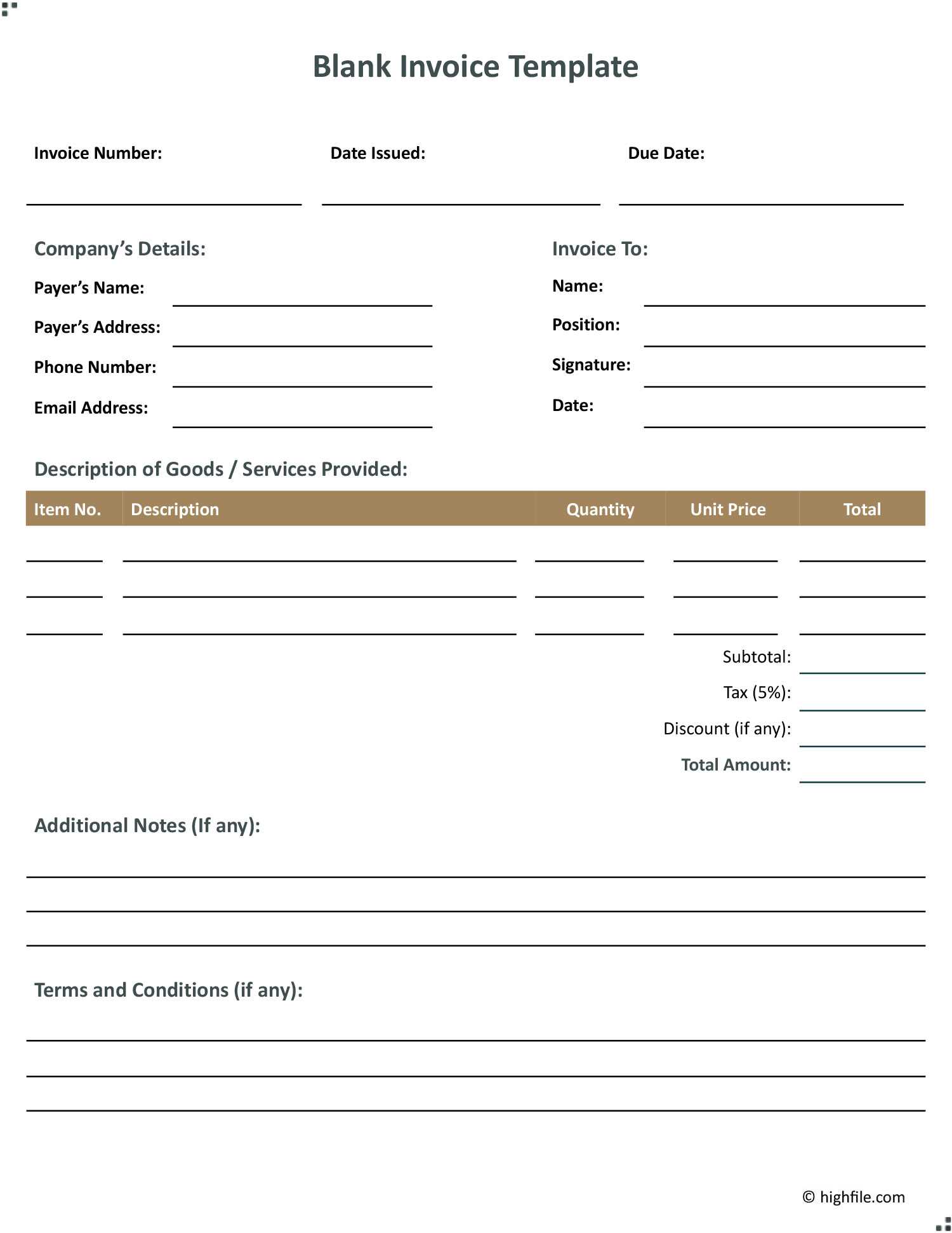 invoice blank template