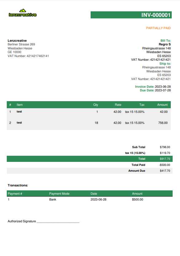 perfex crm invoice template