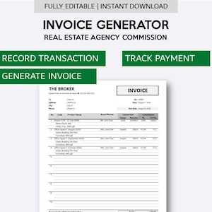 invoice template for real estate commission